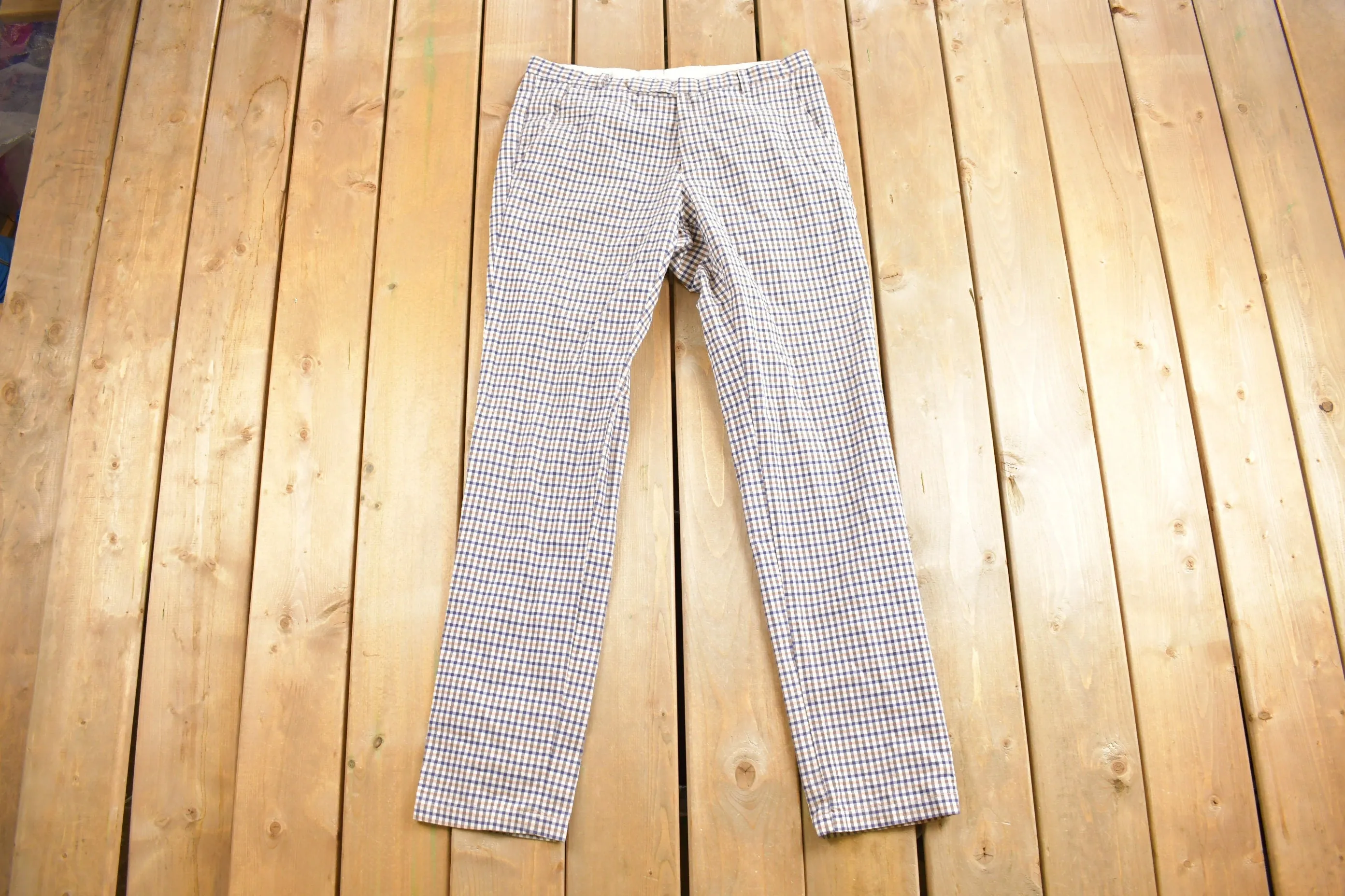 Vintage 1980's Alessandro Gherardeschi Plaid Trousers Size 34 x 33 / Made in Italy / Streetwear Fashion / 80s / Plaid