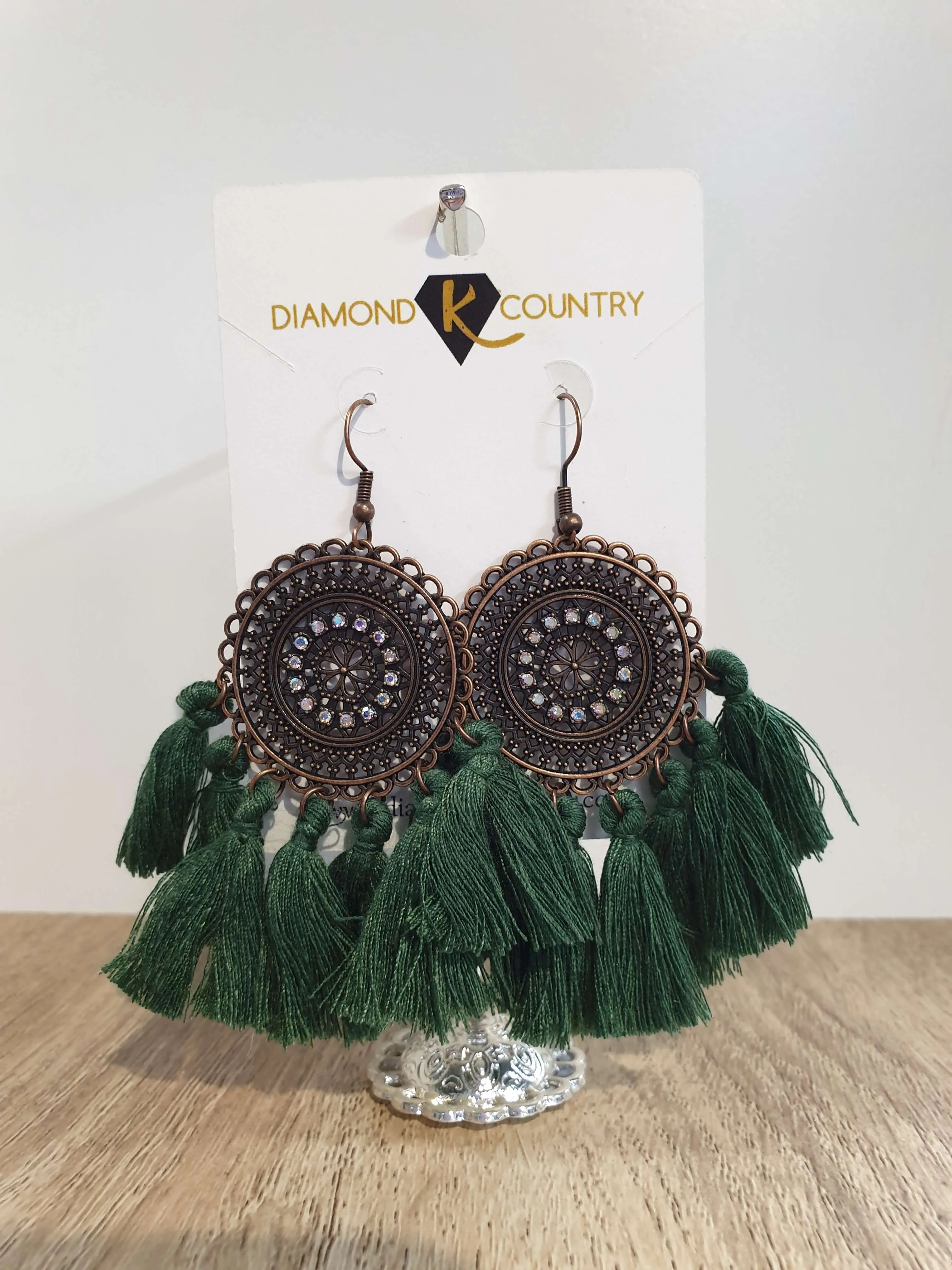 Vintage Boho Round Dangle Tassel Earrings