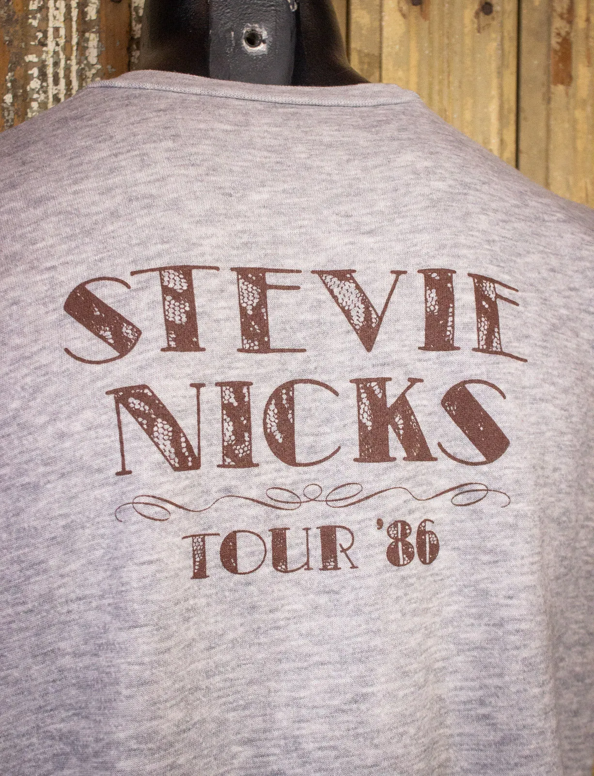 Vintage Stevie Nicks Tour Concert Sweatshirt Sleeveless Crewneck 1989 Grey Large