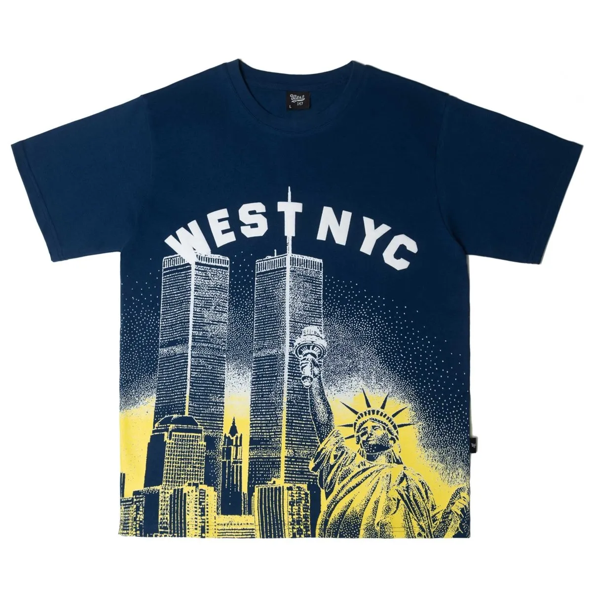 West NYC Skyline Tee Shirt Navy