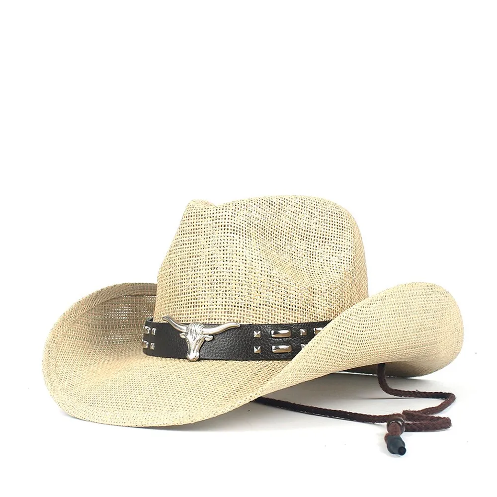 Western Cowboy Hat100% Straw Men Women Cowgirl Summer Hats For Lady Sun Hat Sombrero Hombre Beach Cowgirl Jazz