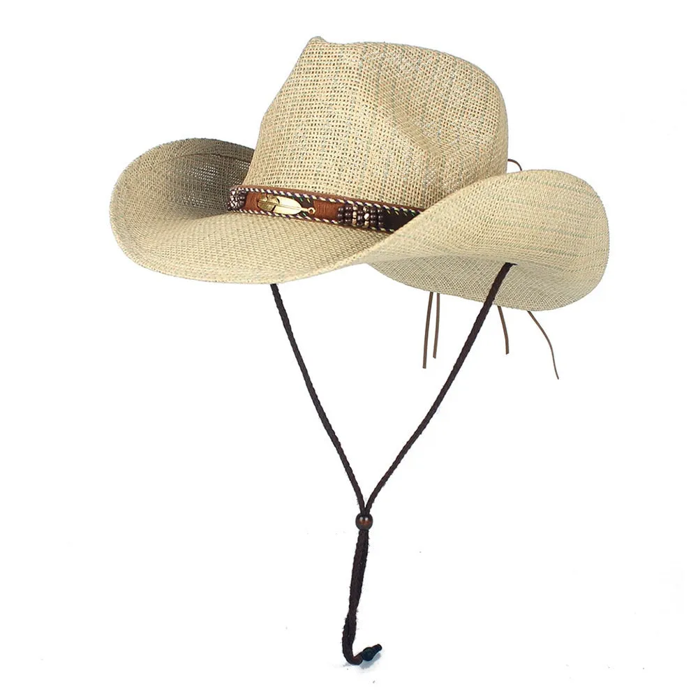 Western Cowboy Hat100% Straw Men Women Cowgirl Summer Hats For Lady Sun Hat Sombrero Hombre Beach Cowgirl Jazz