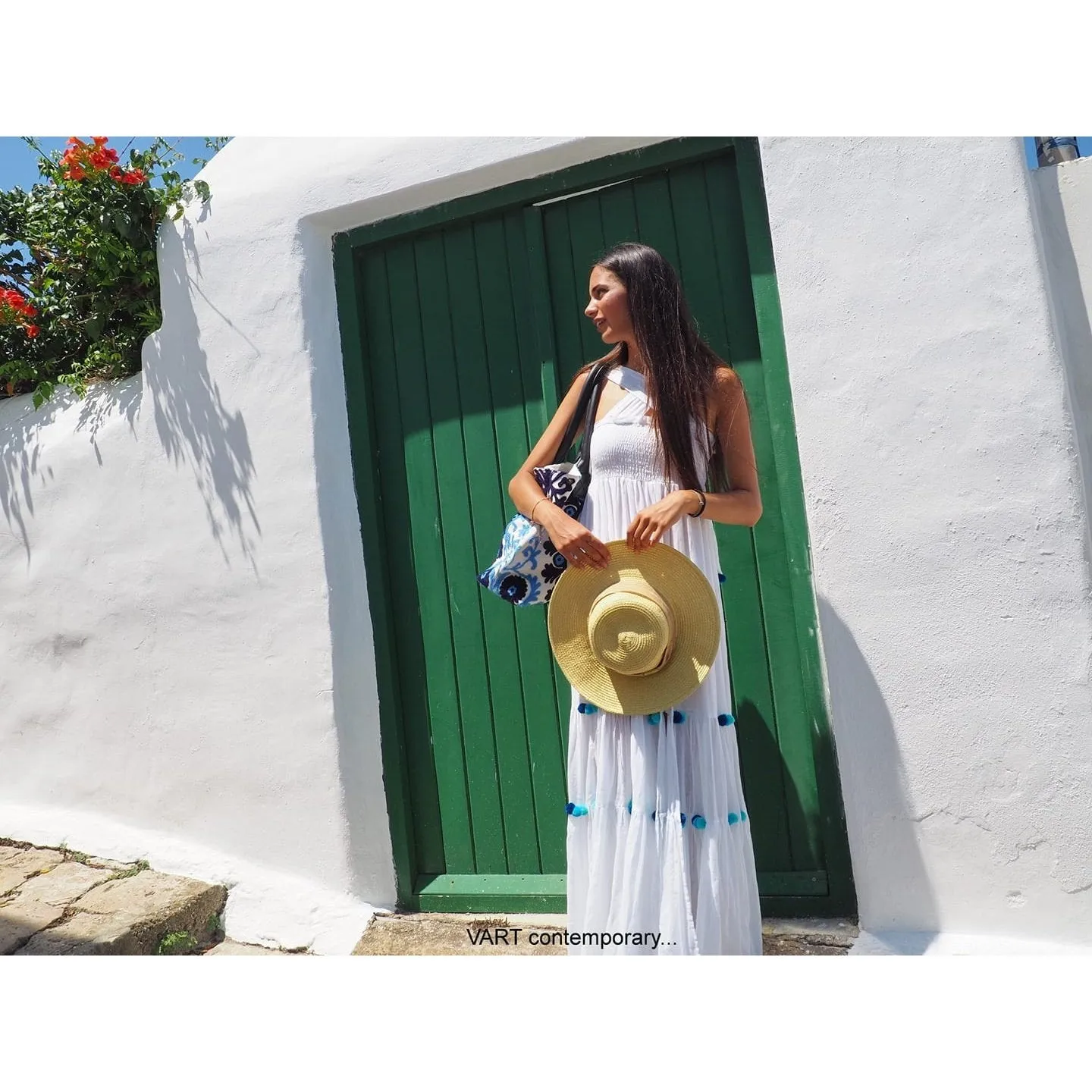 White Shirred Bodice Maxi Dress