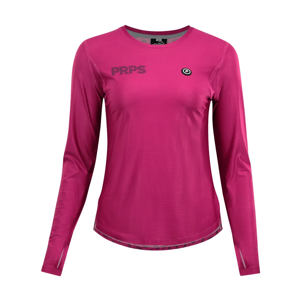 Women Long Sleeve Running Shirt Hypermesh ELITE (Amaranth Red)