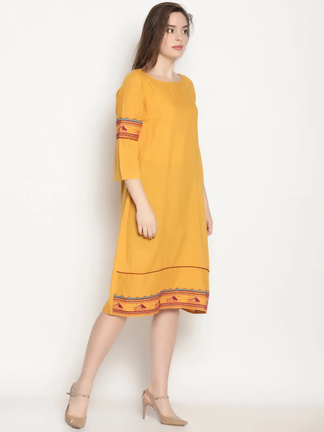 Yellow Embroidered Dress