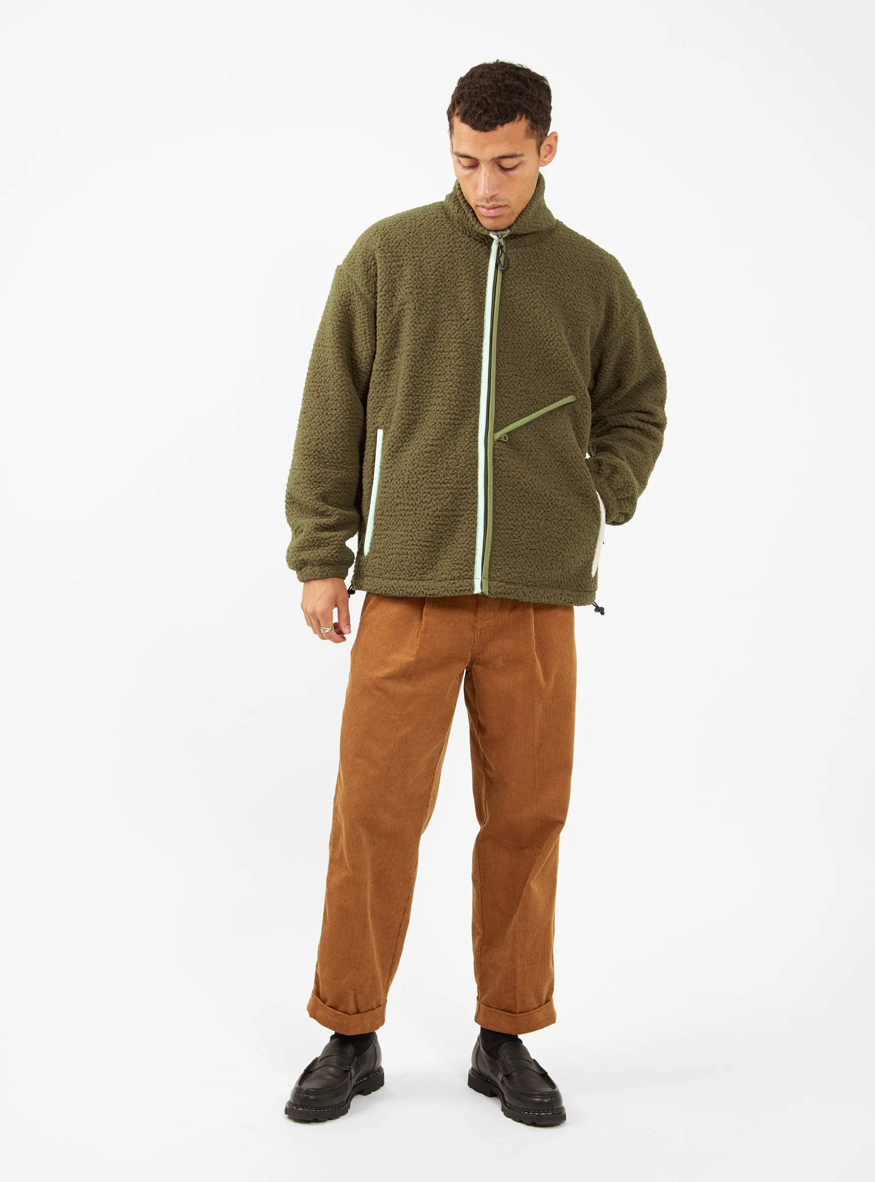 Zip Up Fleece Olive